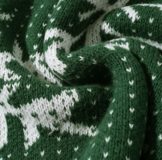 fasic Autumn And Winter Round Neck Christmas Print Sweater