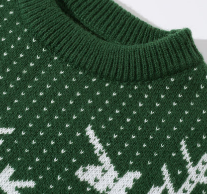 fasic Autumn And Winter Round Neck Christmas Print Sweater